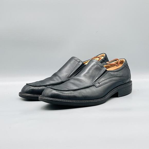 ECCO Shoes Mens 11.5 Black Leather Slip On Oxford Dress Square Toe Comfort main image 7